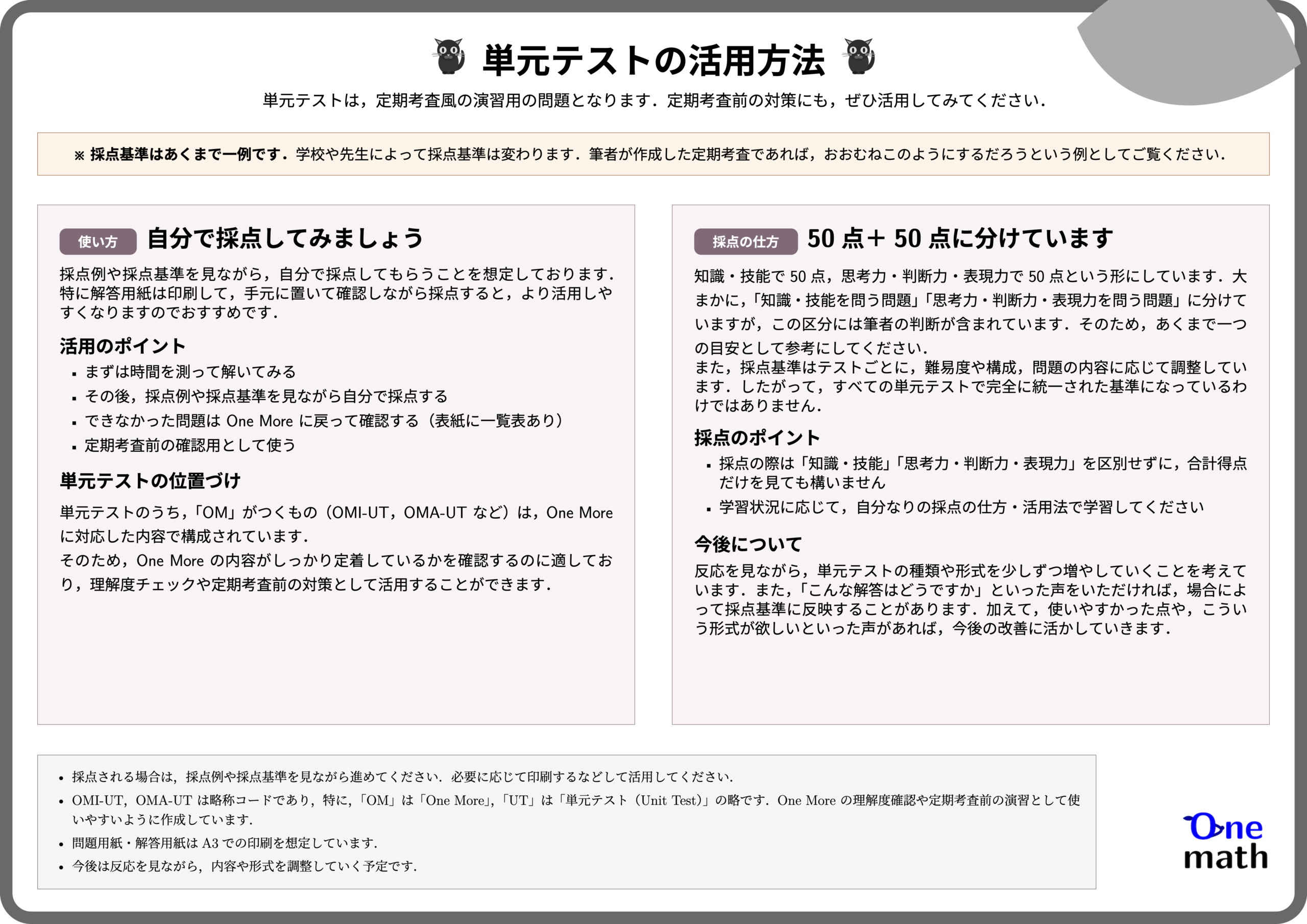 単元テストの活用方法
